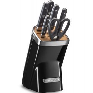 Набор ножей KitchenAid из 7 предметов, блок черного цвета (Отсутствие ориг.упаковки или незнач. дефекты)