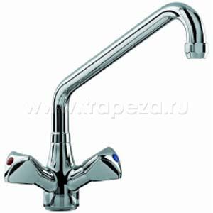 Смеситель 3/4, 1 стойка, поворотный носик, 2 крана Смеситель 3/4, 1 стойка, поворотный носик, 2 крана