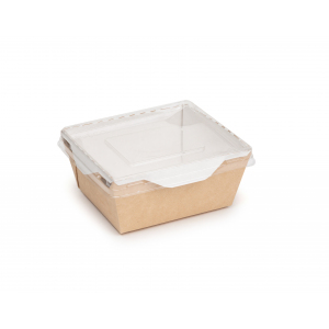 Коробка универсальная с пластиковой крышкой 1200мл бумага крафт