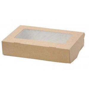 Коробка универсальная с окном 500мл бумага крафт