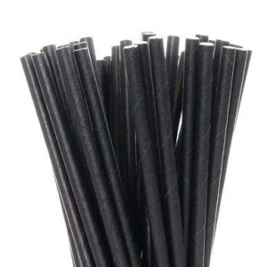 Трубочки для напитков бумажные D 10мм L 250мм чёрные
