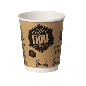 Стакан бумажный для горячих напитков двухслойный Coffee Time 250мл