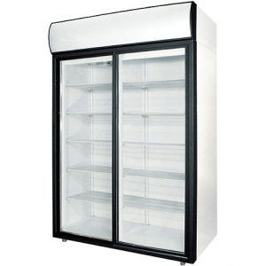 Шкаф холодильный, 1000л, 2 двери-купе стекло, 8 полок, ножки, +1/+10С, дин.охл., белый, канапе (Уценённое)