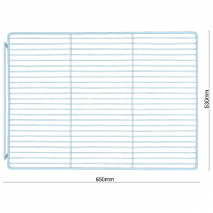 Полка-решетка для шкафа холодильного DM107-S, 650х530мм, 2 поперечины 3х10, ПЭП RAL-9003 (белая) (Новое, после выставок)