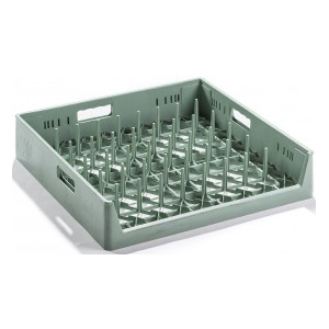 Корзина посудомоечная для подносов, 500х500мм, пластик зеленый, вместимость 8шт.
