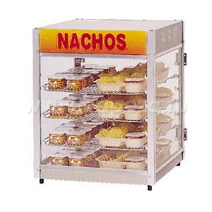 Подогреватель соусов и чипсов начос, настольный, 3 полки, 144 банки, 2 двери, вывеска Nachos (Уценённое)