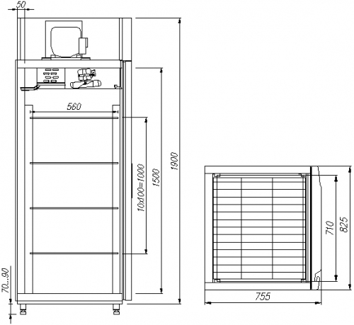 Шкаф холодильный v700 carboma inox