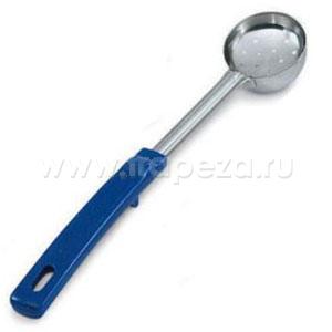 Половник-соусник 0,059л L 31,8см перфорированный с синей пластиковой ручкой, нерж.сталь