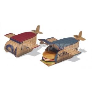 Игрушка-коробка для детского обеда КОРИЧНЕВЫЙ АЭРОПЛАН картон, 120шт