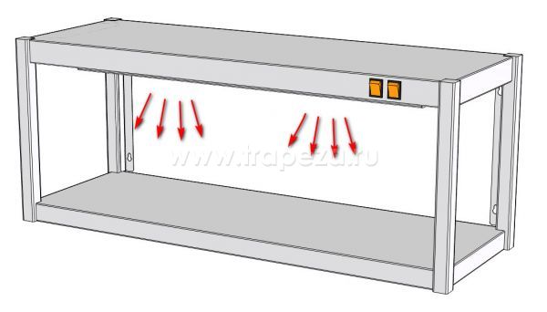 Полка с подогревом для раздачи
